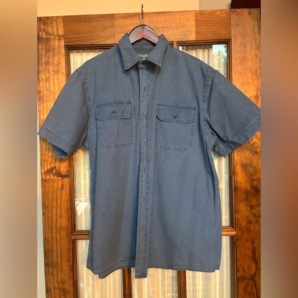Casual Denim Blue Button Down Shirt (2)